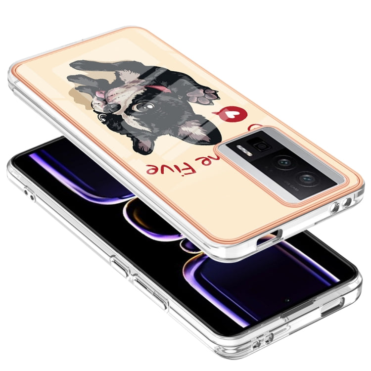 For Xiaomi Poco F5 Pro 5G / Redmi K60 Electroplating Marble Dual-side IMD Phone Case(Lucky Dog) - Xiaomi Cases by PMC Jewellery | Online Shopping South Africa | PMC Jewellery | Buy Now Pay Later Mobicred