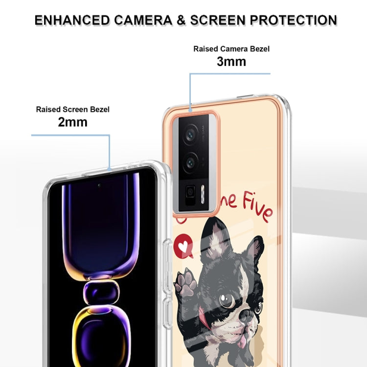 For Xiaomi Poco F5 Pro 5G / Redmi K60 Electroplating Marble Dual-side IMD Phone Case(Lucky Dog) - Xiaomi Cases by PMC Jewellery | Online Shopping South Africa | PMC Jewellery | Buy Now Pay Later Mobicred