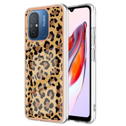 For Xiaomi Redmi 12C / 11A 4G Electroplating Marble Dual-side IMD Phone Case(Leopard Print) - Xiaomi Cases by PMC Jewellery | Online Shopping South Africa | PMC Jewellery | Buy Now Pay Later Mobicred