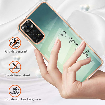 For Xiaomi Redmi Note 11s / Note 11 4G Electroplating Marble Dual-side IMD Phone Case(Smile) - Xiaomi Cases by PMC Jewellery | Online Shopping South Africa | PMC Jewellery | Buy Now Pay Later Mobicred