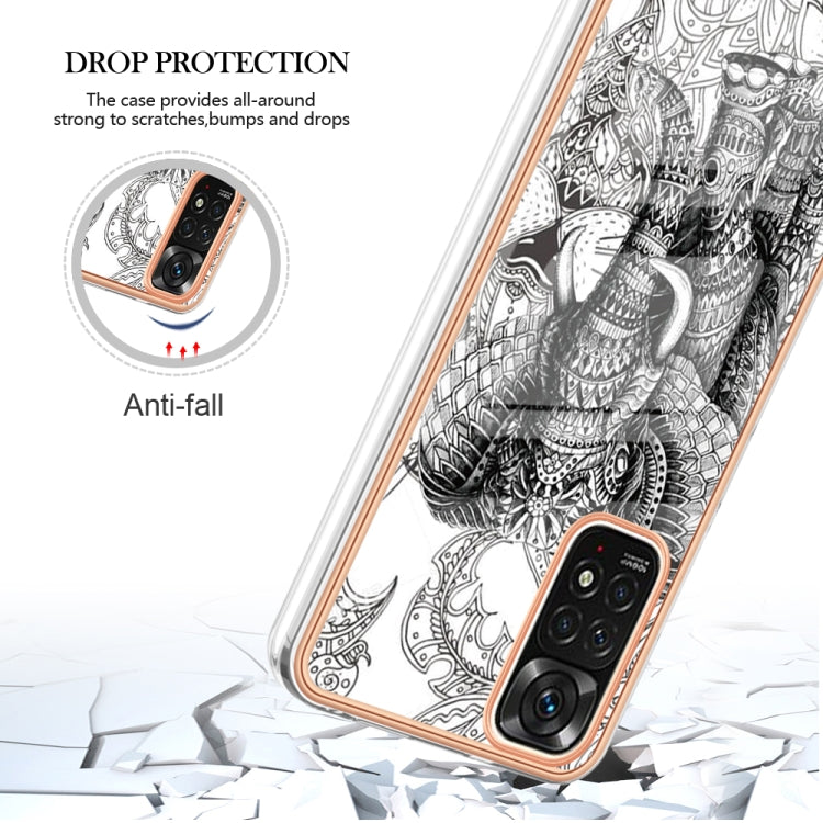 For Xiaomi Redmi Note 11s / Note 11 4G Electroplating Marble Dual-side IMD Phone Case(Totem Elephant) - Xiaomi Cases by PMC Jewellery | Online Shopping South Africa | PMC Jewellery | Buy Now Pay Later Mobicred