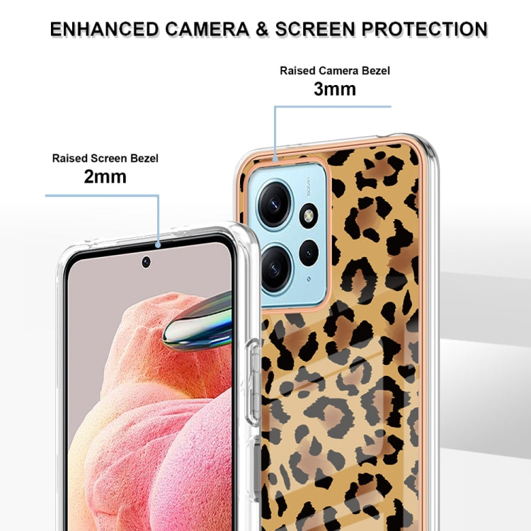 For Xiaomi Redmi Note 12 4G Electroplating Marble Dual-side IMD Phone Case(Leopard Print) - Xiaomi Cases by PMC Jewellery | Online Shopping South Africa | PMC Jewellery | Buy Now Pay Later Mobicred