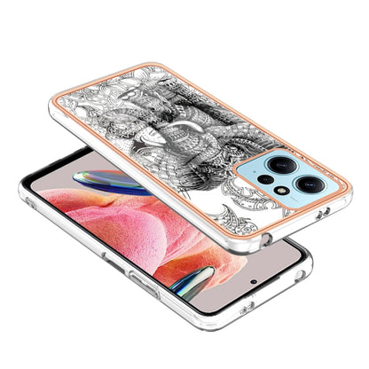 For Xiaomi Redmi Note 12 4G Electroplating Marble Dual-side IMD Phone Case(Totem Elephant) - Xiaomi Cases by PMC Jewellery | Online Shopping South Africa | PMC Jewellery | Buy Now Pay Later Mobicred