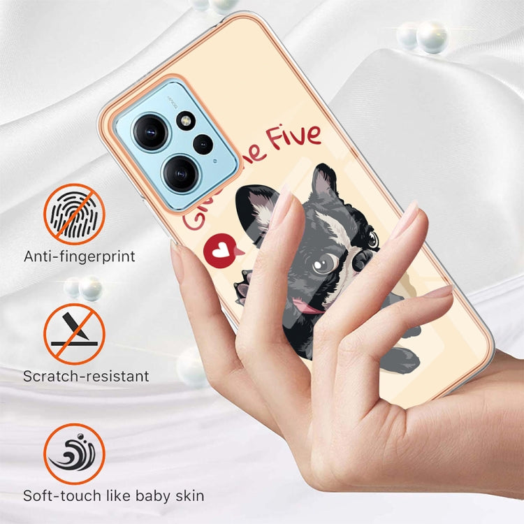 For Xiaomi Redmi Note 12 4G Electroplating Marble Dual-side IMD Phone Case(Lucky Dog) - Xiaomi Cases by PMC Jewellery | Online Shopping South Africa | PMC Jewellery | Buy Now Pay Later Mobicred