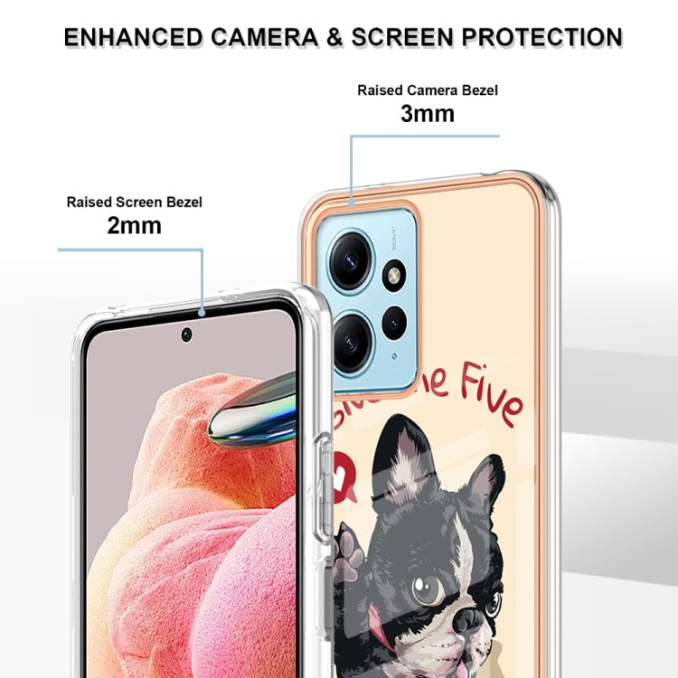 For Xiaomi Redmi Note 12 4G Electroplating Marble Dual-side IMD Phone Case(Lucky Dog) - Xiaomi Cases by PMC Jewellery | Online Shopping South Africa | PMC Jewellery | Buy Now Pay Later Mobicred