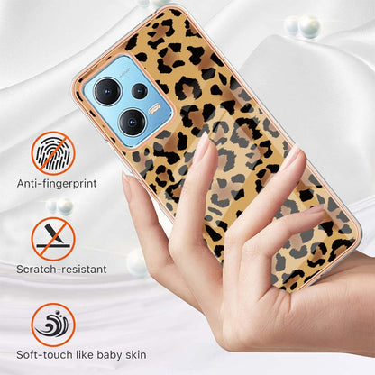 For Xiaomi Redmi Note 12 5G Global Electroplating Marble Dual-side IMD Phone Case(Leopard Print) - Xiaomi Cases by PMC Jewellery | Online Shopping South Africa | PMC Jewellery | Buy Now Pay Later Mobicred