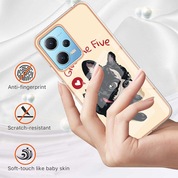 For Xiaomi Redmi Note 12 5G Global Electroplating Marble Dual-side IMD Phone Case(Lucky Dog) - Xiaomi Cases by PMC Jewellery | Online Shopping South Africa | PMC Jewellery | Buy Now Pay Later Mobicred