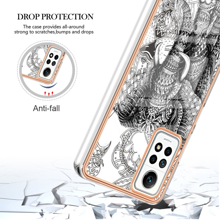 For Xiaomi Redmi Note 12 Pro 4G Global Electroplating Marble Dual-side IMD Phone Case(Totem Elephant) - Xiaomi Cases by PMC Jewellery | Online Shopping South Africa | PMC Jewellery | Buy Now Pay Later Mobicred