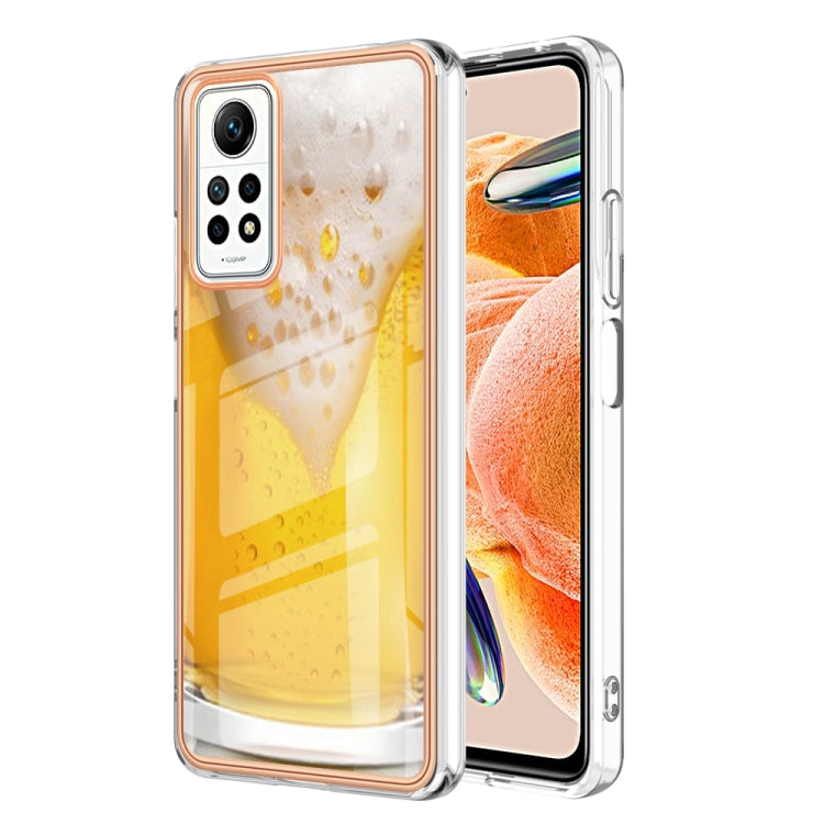 For Xiaomi Redmi Note 12 Pro 4G Global Electroplating Marble Dual-side IMD Phone Case(Draft Beer) - Xiaomi Cases by PMC Jewellery | Online Shopping South Africa | PMC Jewellery | Buy Now Pay Later Mobicred