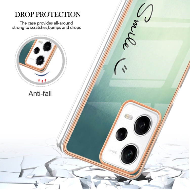 For Xiaomi Redmi Note 12 Pro 5G Global Electroplating Marble Dual-side IMD Phone Case(Smile) - Xiaomi Cases by PMC Jewellery | Online Shopping South Africa | PMC Jewellery | Buy Now Pay Later Mobicred