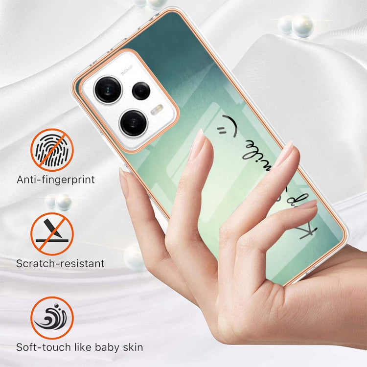 For Xiaomi Redmi Note 12 Pro 5G Global Electroplating Marble Dual-side IMD Phone Case(Smile) - Xiaomi Cases by PMC Jewellery | Online Shopping South Africa | PMC Jewellery | Buy Now Pay Later Mobicred