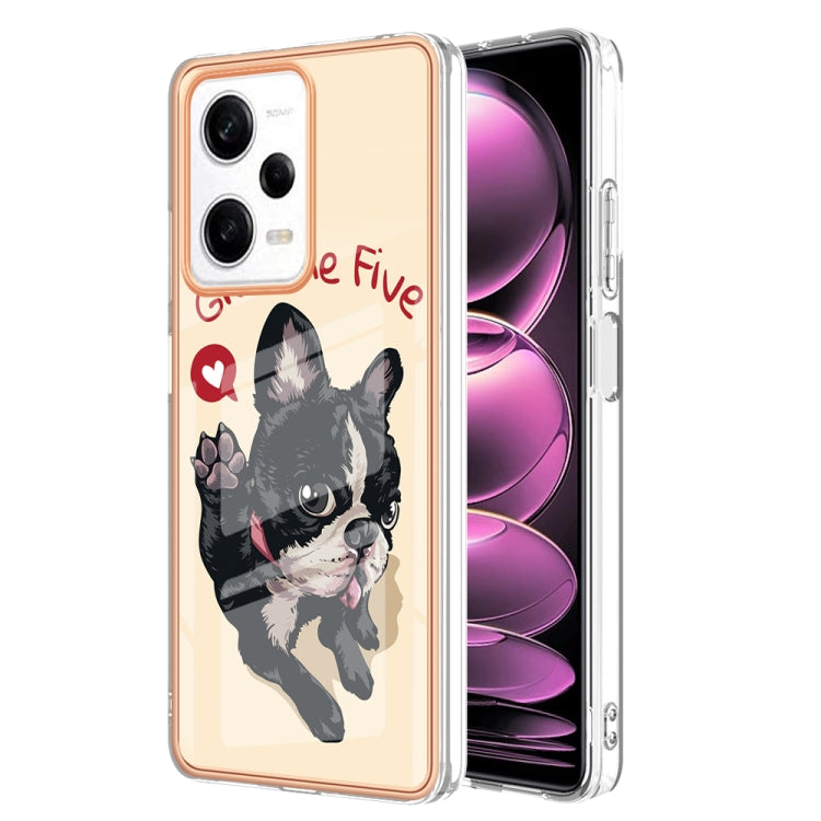 For Xiaomi Redmi Note 12 Pro 5G Global Electroplating Marble Dual-side IMD Phone Case(Lucky Dog) - Xiaomi Cases by PMC Jewellery | Online Shopping South Africa | PMC Jewellery | Buy Now Pay Later Mobicred