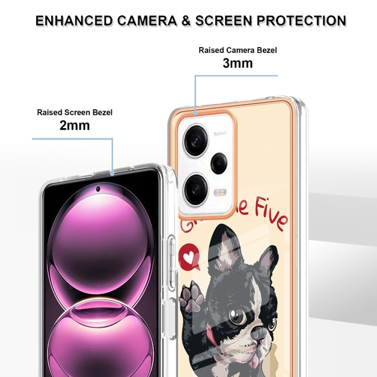 For Xiaomi Redmi Note 12 Pro 5G Global Electroplating Marble Dual-side IMD Phone Case(Lucky Dog) - Xiaomi Cases by PMC Jewellery | Online Shopping South Africa | PMC Jewellery | Buy Now Pay Later Mobicred