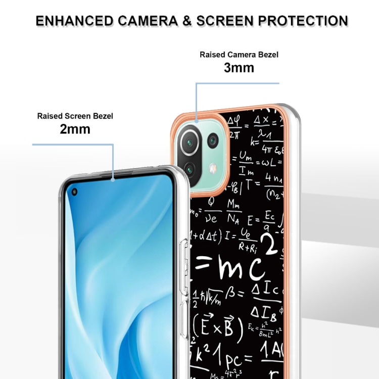 For Xiaomi 11 Lite Electroplating Marble Dual-side IMD Phone Case(Equation) - Xiaomi Cases by PMC Jewellery | Online Shopping South Africa | PMC Jewellery | Buy Now Pay Later Mobicred