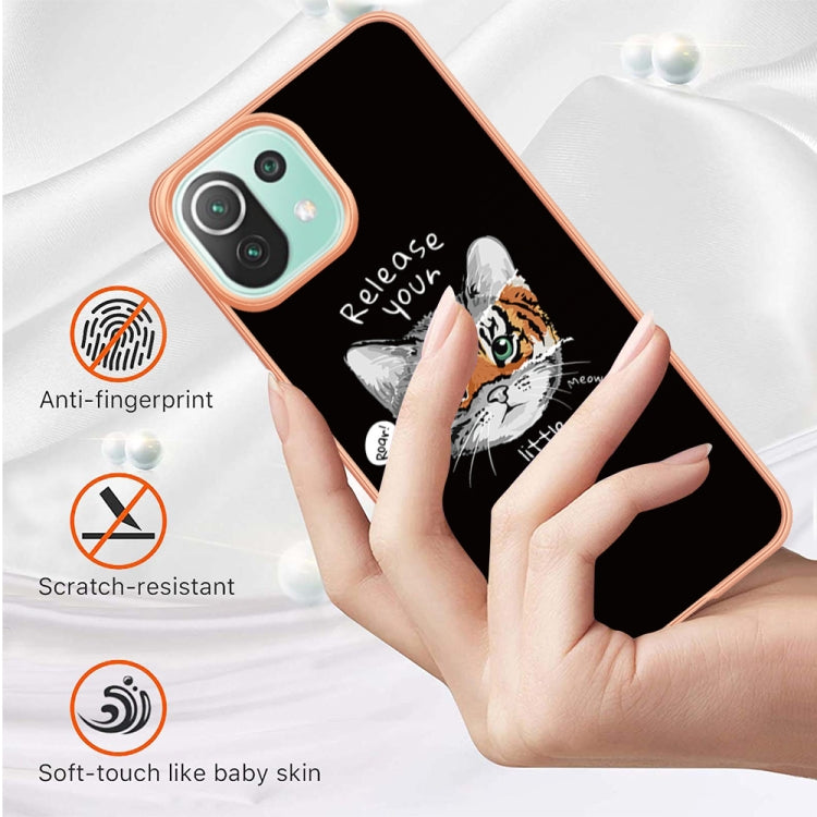 For Xiaomi 11 Lite Electroplating Marble Dual-side IMD Phone Case(Natural Growth) - Xiaomi Cases by PMC Jewellery | Online Shopping South Africa | PMC Jewellery | Buy Now Pay Later Mobicred