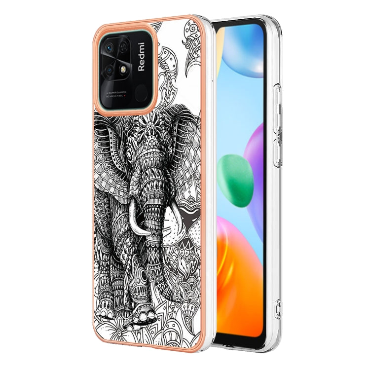 For Xiaomi Redmi 10C Electroplating Marble Dual-side IMD Phone Case(Totem Elephant) - Xiaomi Cases by PMC Jewellery | Online Shopping South Africa | PMC Jewellery | Buy Now Pay Later Mobicred