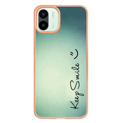 For Xiaomi Redmi A1 Electroplating Marble Dual-side IMD Phone Case(Smile) - Xiaomi Cases by PMC Jewellery | Online Shopping South Africa | PMC Jewellery | Buy Now Pay Later Mobicred