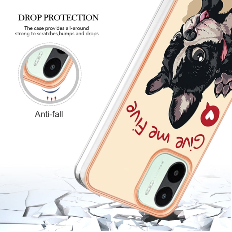 For Xiaomi Redmi A1 Electroplating Marble Dual-side IMD Phone Case(Lucky Dog) - Xiaomi Cases by PMC Jewellery | Online Shopping South Africa | PMC Jewellery | Buy Now Pay Later Mobicred