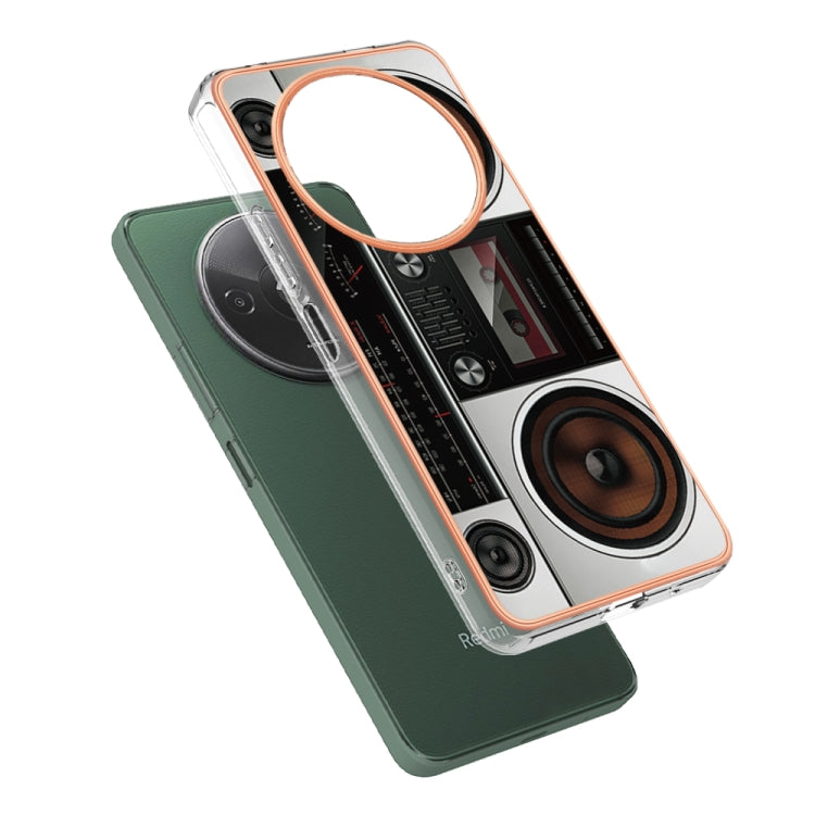 For Xiaomi Redmi A3 Electroplating Marble Dual-side IMD Phone Case(Retro Radio) - Xiaomi Cases by PMC Jewellery | Online Shopping South Africa | PMC Jewellery | Buy Now Pay Later Mobicred