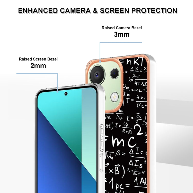 For Xiaomi Redmi Note 13 4G Global Electroplating Marble Dual-side IMD Phone Case(Equation) - Note 13 Cases by PMC Jewellery | Online Shopping South Africa | PMC Jewellery | Buy Now Pay Later Mobicred