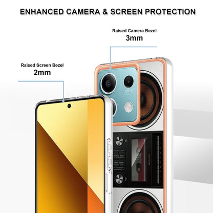 For Xiaomi Redmi Note 13 5G Electroplating Marble Dual-side IMD Phone Case(Retro Radio) - Note 13 Cases by PMC Jewellery | Online Shopping South Africa | PMC Jewellery | Buy Now Pay Later Mobicred