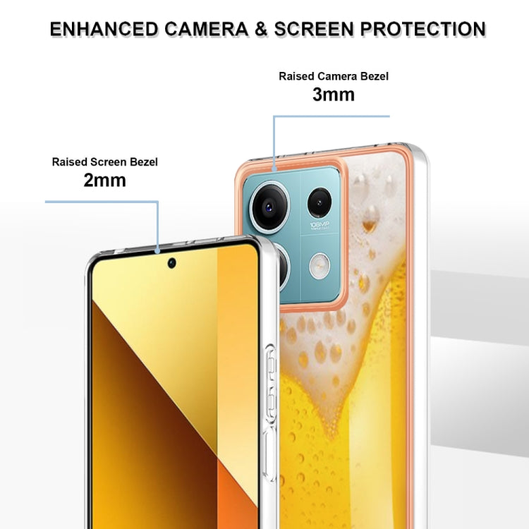 For Xiaomi Redmi Note 13 5G Electroplating Marble Dual-side IMD Phone Case(Draft Beer) - Note 13 Cases by PMC Jewellery | Online Shopping South Africa | PMC Jewellery | Buy Now Pay Later Mobicred