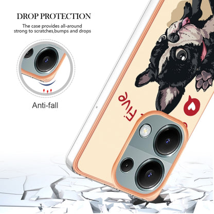 For Xiaomi Redmi Note 13 Pro 4G/Poco M6 Pro 4G Electroplating Marble Dual-side IMD Phone Case(Lucky Dog) - Note 13 Pro Cases by PMC Jewellery | Online Shopping South Africa | PMC Jewellery | Buy Now Pay Later Mobicred