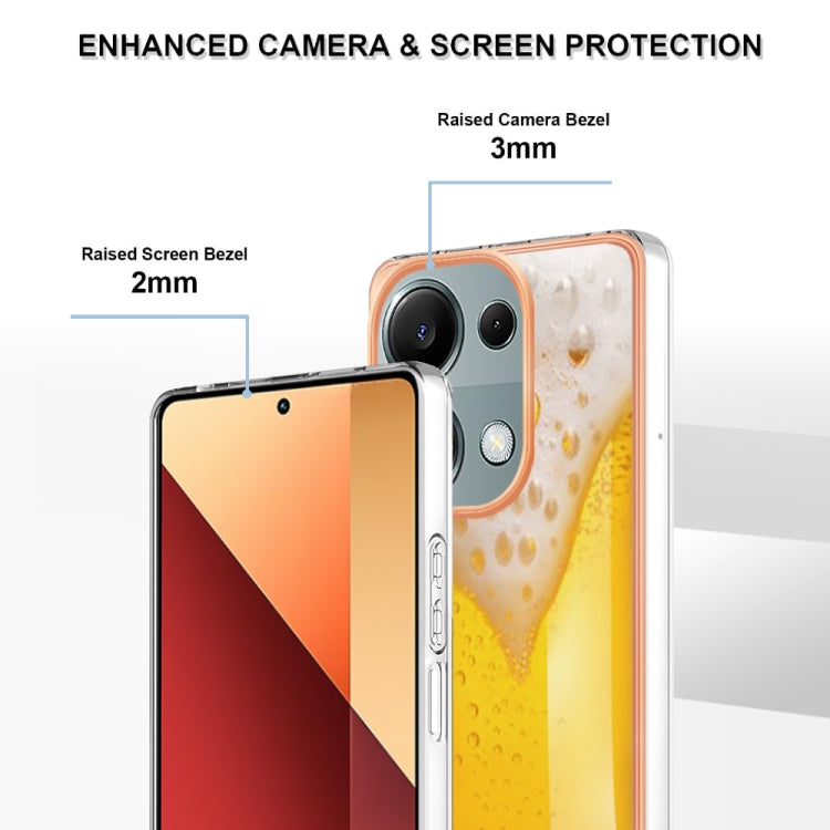 For Xiaomi Redmi Note 13 Pro 4G/Poco M6 Pro 4G Electroplating Marble Dual-side IMD Phone Case(Draft Beer) - Note 13 Pro Cases by PMC Jewellery | Online Shopping South Africa | PMC Jewellery | Buy Now Pay Later Mobicred