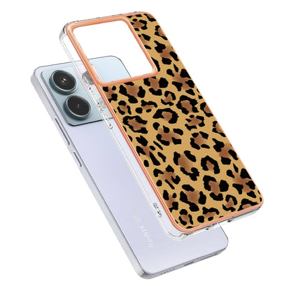 For Xiaomi Redmi Note 13 Pro 5G Global Electroplating Marble Dual-side IMD Phone Case(Leopard Print) - Note 13 Pro Cases by PMC Jewellery | Online Shopping South Africa | PMC Jewellery | Buy Now Pay Later Mobicred