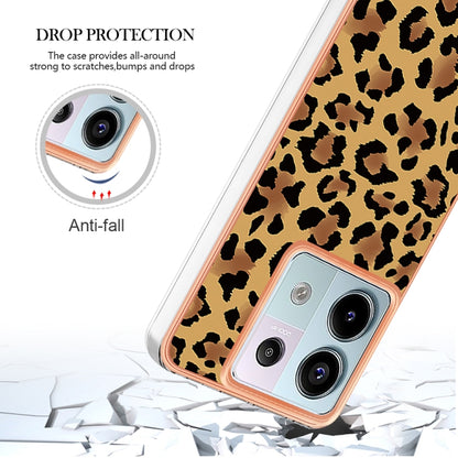 For Xiaomi Redmi Note 13 Pro 5G Global Electroplating Marble Dual-side IMD Phone Case(Leopard Print) - Note 13 Pro Cases by PMC Jewellery | Online Shopping South Africa | PMC Jewellery | Buy Now Pay Later Mobicred