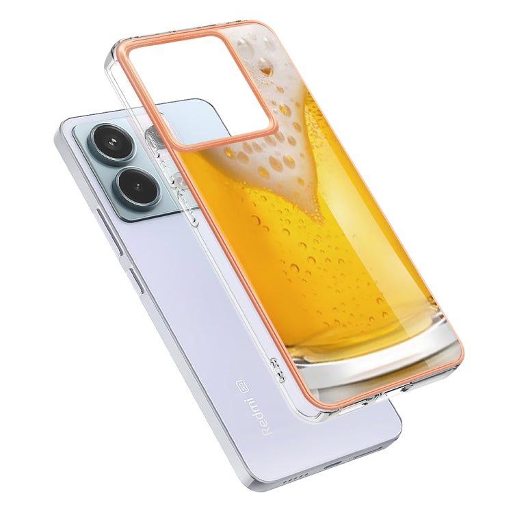 For Xiaomi Redmi Note 13 Pro 5G Global Electroplating Marble Dual-side IMD Phone Case(Draft Beer) - Note 13 Pro Cases by PMC Jewellery | Online Shopping South Africa | PMC Jewellery | Buy Now Pay Later Mobicred