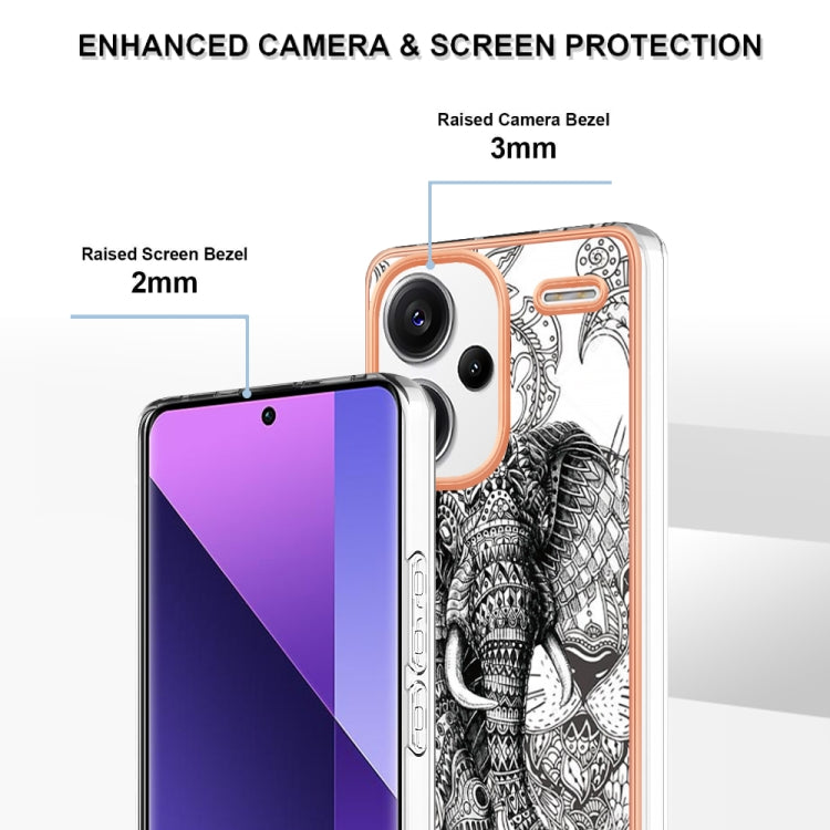 For Xiaomi Redmi Note 13 Pro+ 5G Electroplating Marble Dual-side IMD Phone Case(Totem Elephant) - Note 13 Pro+ Cases by PMC Jewellery | Online Shopping South Africa | PMC Jewellery | Buy Now Pay Later Mobicred