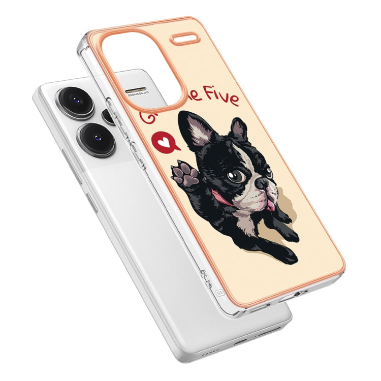 For Xiaomi Redmi Note 13 Pro+ 5G Electroplating Marble Dual-side IMD Phone Case(Lucky Dog) - Note 13 Pro+ Cases by PMC Jewellery | Online Shopping South Africa | PMC Jewellery | Buy Now Pay Later Mobicred