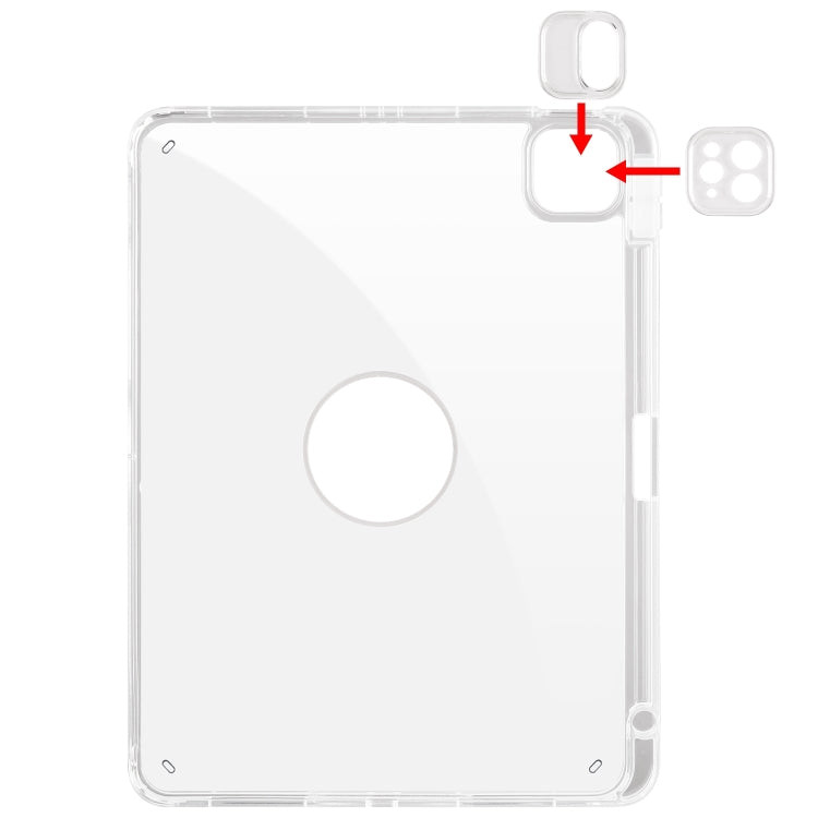 For iPad Pro 11 2024 Clear Acrylic 360 Rotation Detachable Leather Tablet Case(Ice Blue) - iPad Pro 11 2024 Cases by PMC TechLife | Online Shopping South Africa | PMC TechLife | Buy Now Pay Later Mobicred