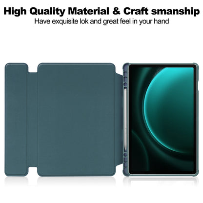 For Samsung Galaxy Tab S9 FE+ / S10+ 360 Rotation Transparent Smart Leather Case with Keyboard(Dark Green) - Galaxy Tab S9 FE+ by PMC Jewellery | Online Shopping South Africa | PMC Jewellery | Buy Now Pay Later Mobicred