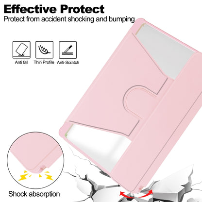 For Samsung Galaxy Tab S9 360 Rotation Transparent Smart Leather Case(Pink) - Galaxy Tab S9 Cases by PMC Jewellery | Online Shopping South Africa | PMC Jewellery | Buy Now Pay Later Mobicred