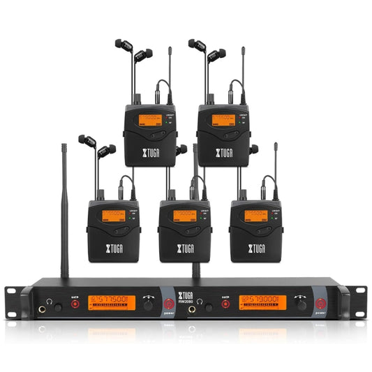 XTUGA RW2080 UHF Wireless Stage Singer In-Ear Monitor System 5 BodyPacks(US Plug) - Microphone by XTUGA | Online Shopping South Africa | PMC Jewellery | Buy Now Pay Later Mobicred