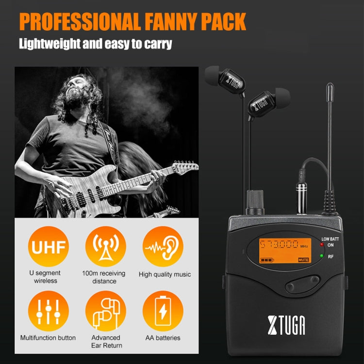 XTUGA RW2080 UHF Wireless Stage Singer In-Ear Monitor System 5 BodyPacks(EU Plug) - Microphone by XTUGA | Online Shopping South Africa | PMC Jewellery | Buy Now Pay Later Mobicred