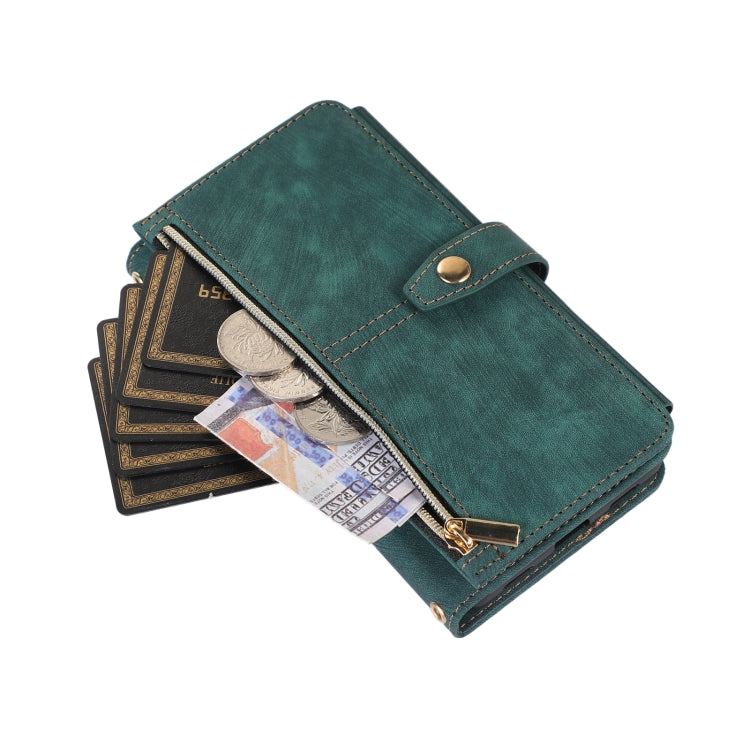 For Google Pixel 6a Dream 9-Card Wallet Zipper Bag Leather Phone Case(Green) - Google Cases by PMC Jewellery | Online Shopping South Africa | PMC Jewellery | Buy Now Pay Later Mobicred