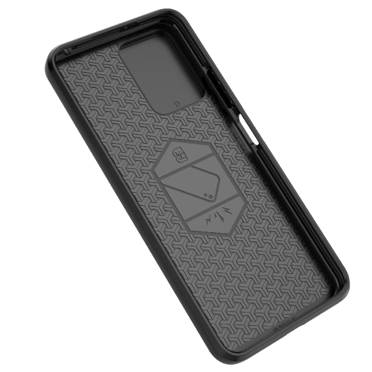 For Xiaomi Redmi Note 12 5G Global Sliding Camshield TPU + PC Shockproof Phone Case with Holder(Grey) - Xiaomi Cases by PMC Jewellery | Online Shopping South Africa | PMC Jewellery | Buy Now Pay Later Mobicred