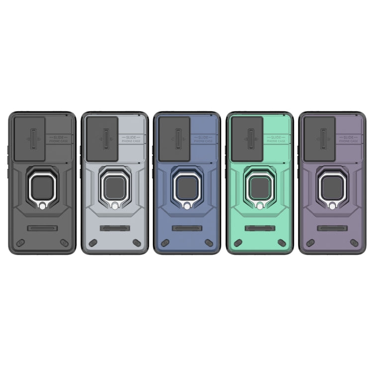For Xiaomi Redmi K60 5G Sliding Camshield TPU + PC Shockproof Phone Case with Holder(Grey) - Xiaomi Cases by PMC TechLife | Online Shopping South Africa | PMC TechLife | Buy Now Pay Later Mobicred