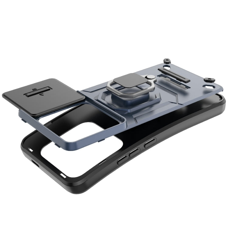 For Xiaomi 14 Pro 5G Sliding Camshield TPU + PC Shockproof Phone Case with Holder(Green) - 14 Pro Cases by PMC TechLife | Online Shopping South Africa | PMC TechLife | Buy Now Pay Later Mobicred