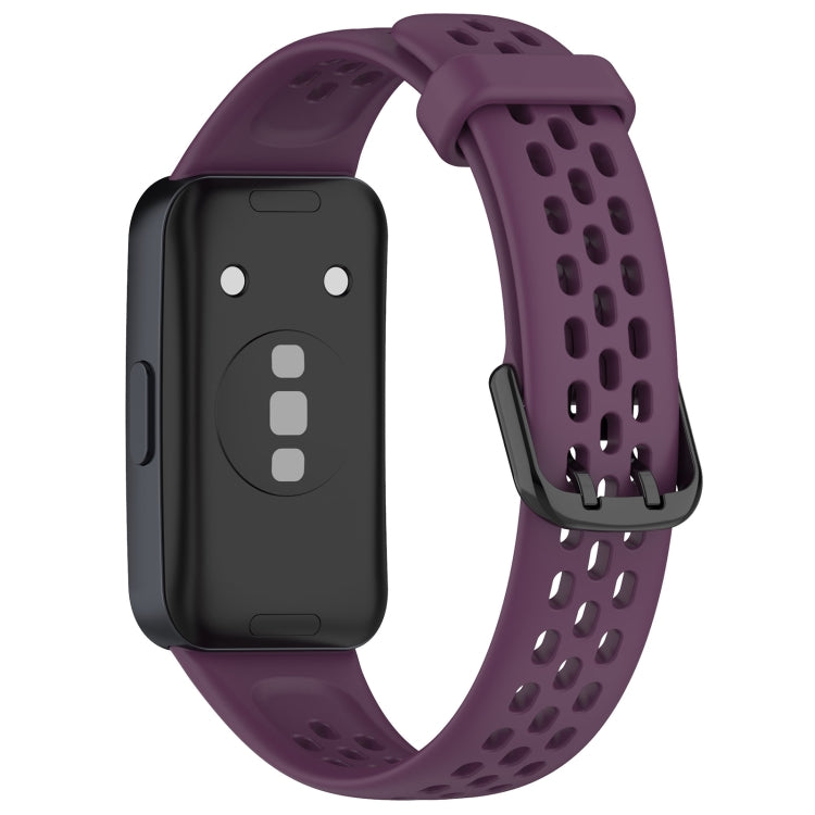 For Huawei Band 8 Solid Color Breathable Silicone Watch Band(Purple) - Watch Bands by PMC Jewellery | Online Shopping South Africa | PMC Jewellery