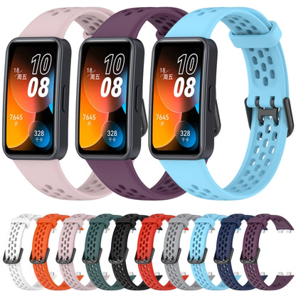 For Huawei Band 8 Solid Color Breathable Silicone Watch Band(Light Blue) - Watch Bands by PMC Jewellery | Online Shopping South Africa | PMC Jewellery