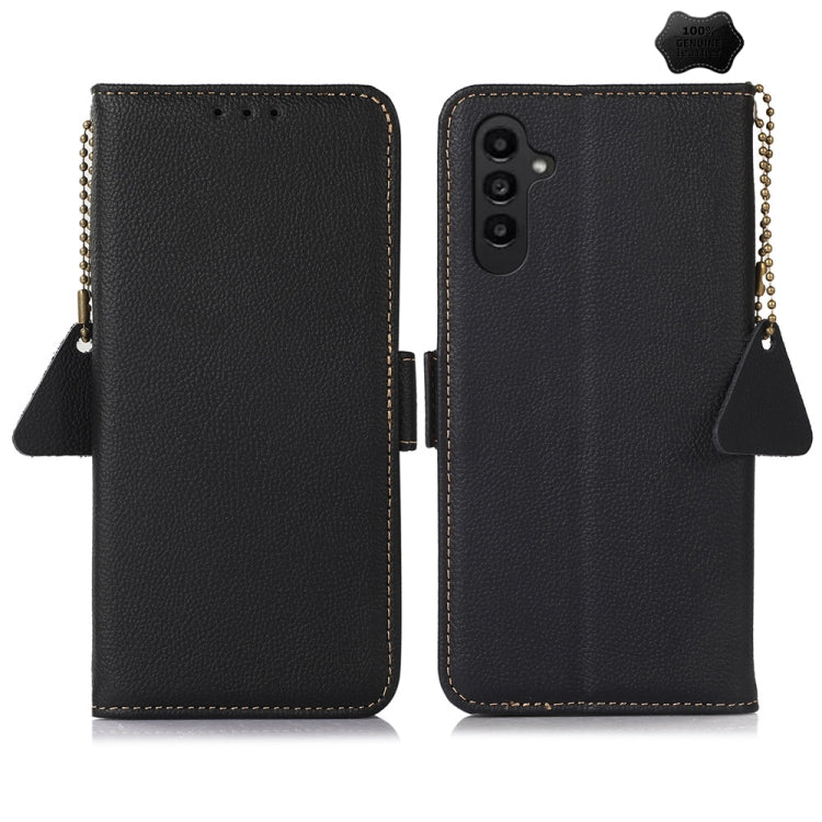 For Samsung Galaxy S24+ Side-Magnetic TJ Genuine Leather RFID Phone Case(Black) - Galaxy Phone Cases by PMC Jewellery | Online Shopping South Africa | PMC Jewellery | Buy Now Pay Later Mobicred