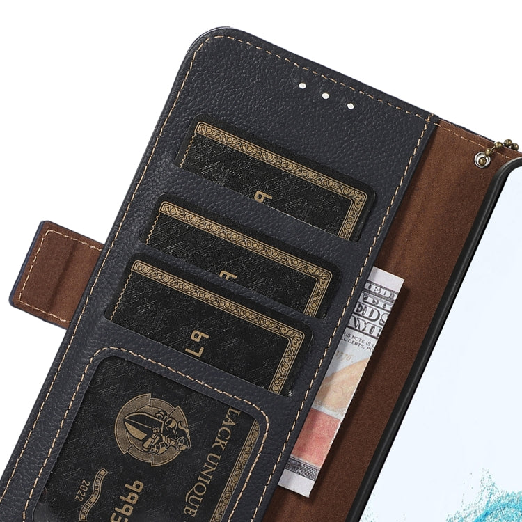 For Samsung Galaxy S24+ Side-Magnetic TJ Genuine Leather RFID Phone Case(Blue) - Galaxy Phone Cases by PMC Jewellery | Online Shopping South Africa | PMC Jewellery | Buy Now Pay Later Mobicred