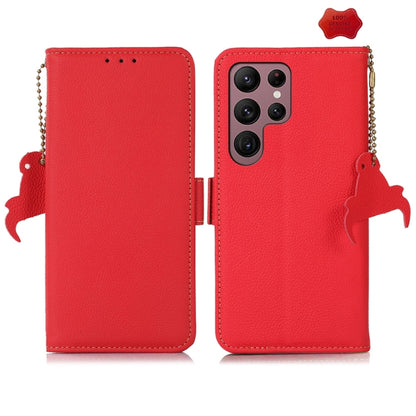 For Samsung Galaxy S24 Ultra Side-Magnetic TJ Genuine Leather RFID Phone Case(Red) - Galaxy Phone Cases by PMC Jewellery | Online Shopping South Africa | PMC Jewellery | Buy Now Pay Later Mobicred