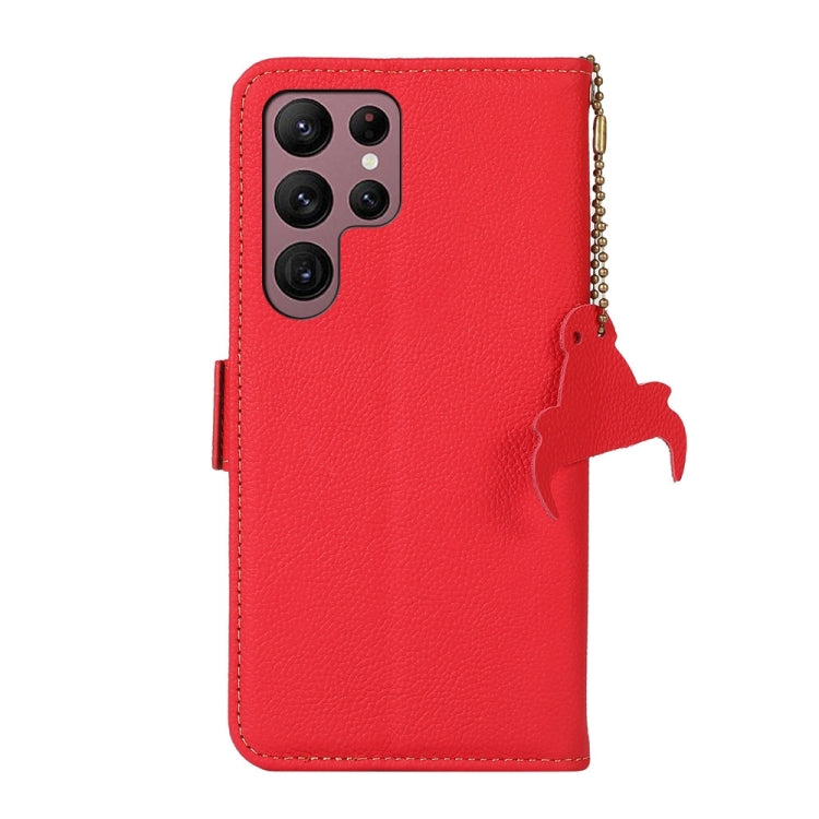 For Samsung Galaxy S24 Ultra Side-Magnetic TJ Genuine Leather RFID Phone Case(Red) - Galaxy Phone Cases by PMC Jewellery | Online Shopping South Africa | PMC Jewellery | Buy Now Pay Later Mobicred