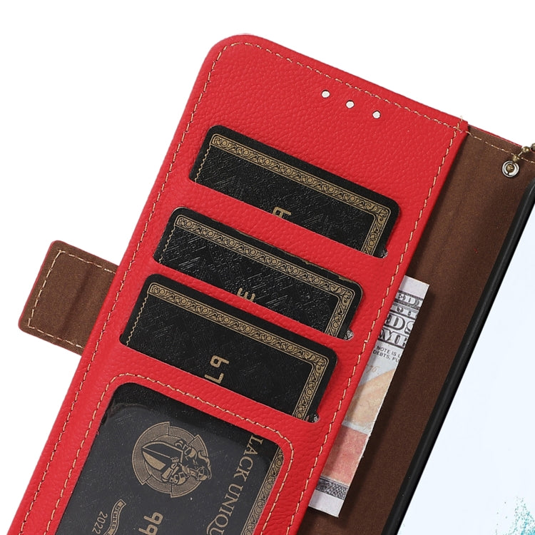 For Samsung Galaxy S24 Side-Magnetic TJ Genuine Leather RFID Phone Case(Red) - Galaxy Phone Cases by PMC Jewellery | Online Shopping South Africa | PMC Jewellery | Buy Now Pay Later Mobicred