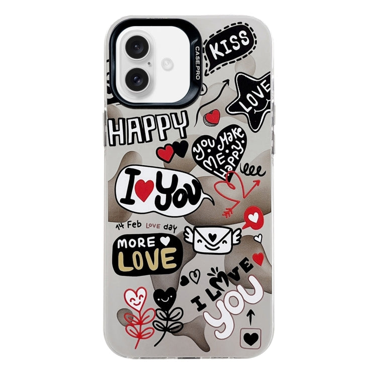 For iPhone 16 Plus Electroplated Silver Series PC Protective Phone Case(Love Writing) - iPhone 16 Plus Cases by PMC Jewellery | Online Shopping South Africa | PMC Jewellery | Buy Now Pay Later Mobicred